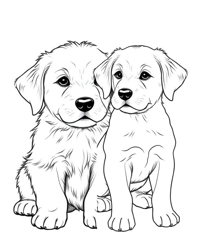 Coloring page example: Uploaded a photo of our puppies
